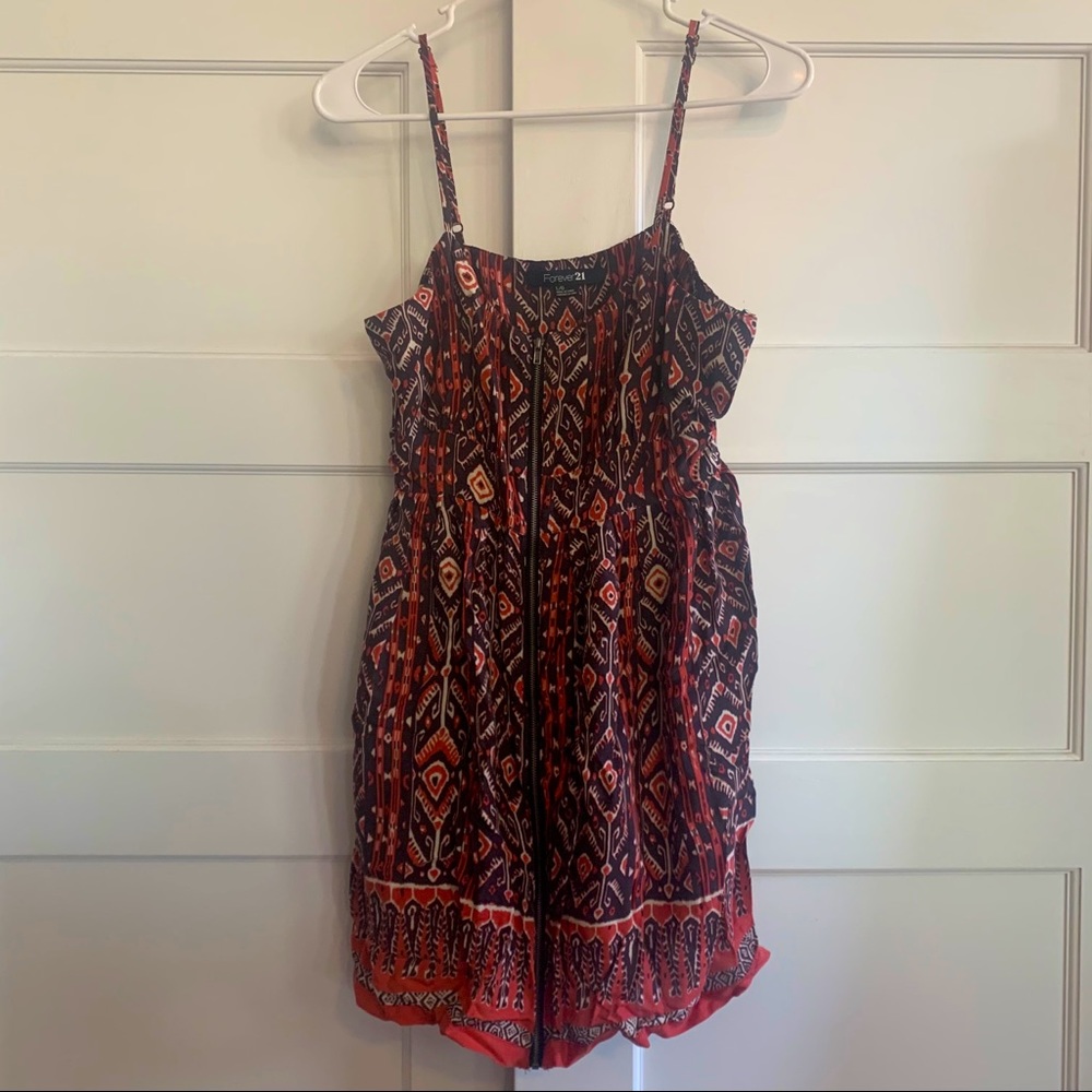 Forever 21 Tribal Zip Up Dress